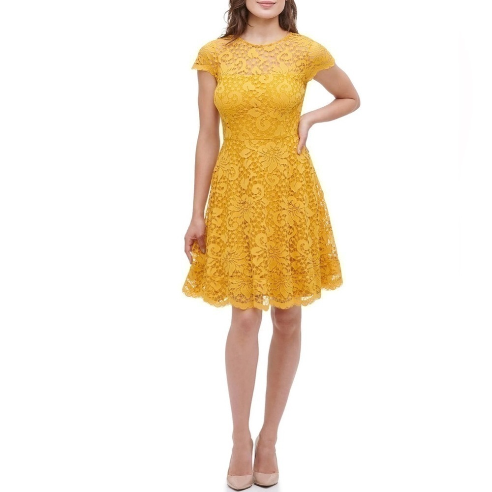 KENZIE Women’s Floral-Lace Fit &‎ Flare Dress Size 6